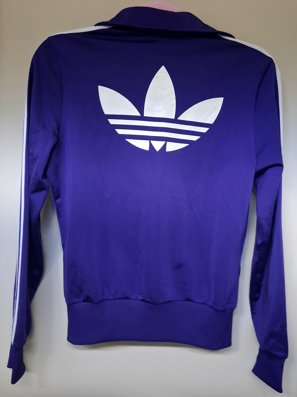 adidas Purple Firebird Track Jacket Y2K Trefoil Retro Women S/EU 36 LIKE NEW - Picture 2 of 5